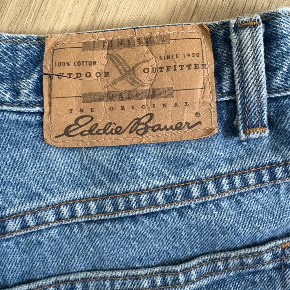 Eddie Bauer Blue Denim Jeans with Leather Patch